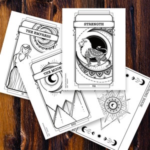 Tarot Coloring Book All 78 Pages Images from the Queer Witch Tarot Deck Digital Download image 5