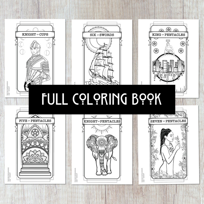 Tarot Coloring Book All 78 Pages Images from the Queer Witch Tarot Deck Digital Download image 1