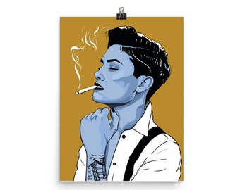 Tijdloze traditionele tattoo print - abstract portret