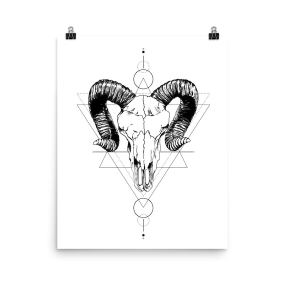 Geometric Aries Tattoo Print Ram Skull & Geometric Detail - Etsy Denmark Geometric Aries Tattoo Print Ram Skull & Geometric Detail - Etsy Denmark