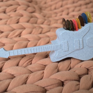 Fender Jazzmaster Guitar pick & plectrum holder- 3D printed offset guitar- cool display mini figurine gift for guitarist, bassist, musician