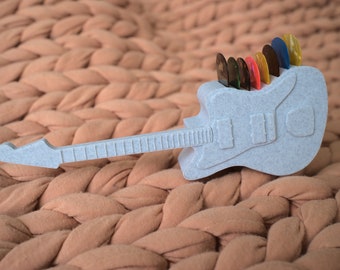 フェンダー ジャズマスター ギターピック＆ピックホルダー - 3Dプリントオフセットギター - ギタリスト、ベーシスト、ミュージシャンへのクールなディスプレイミニフィギュアギフト