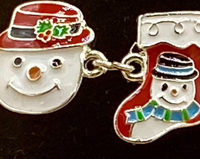 Enamel Christmas Snowman Bracelet with Magnetic Closure