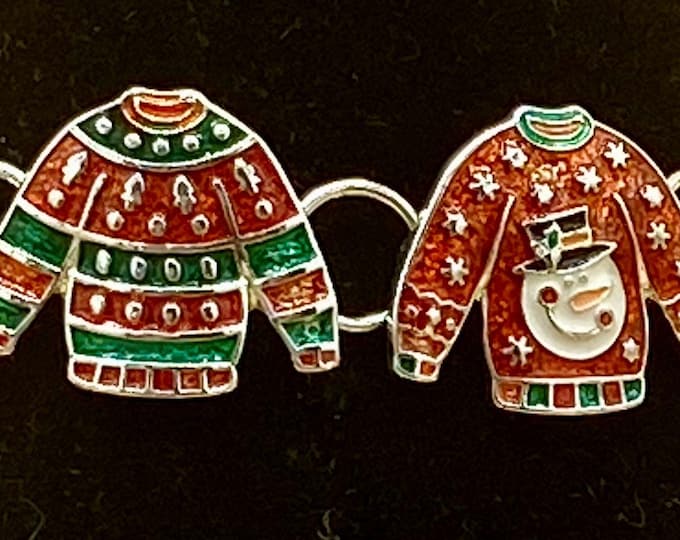 Enamel Ugly Christmas Sweater Bracelet with Magnetic Closure