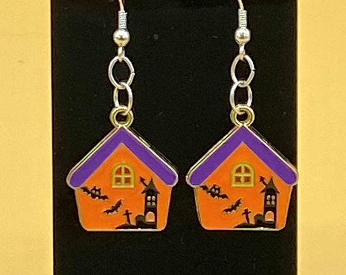 Haunted House Earrings Halloween Stainless Steel