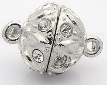 17.5mm x 13 mm Magnetic Clasps with Crystal Rhinestones