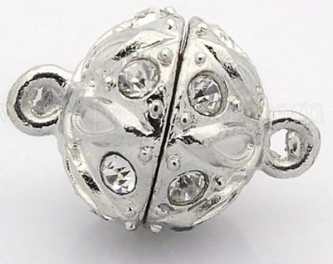 17.5mm x 13 mm Magnetic Clasps with Crystal Rhinestones