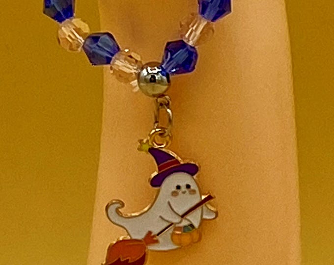 Child's Flying Ghost Witch Stretch Bracelet for kids Halloween