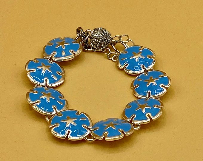 Tropical Beach Bracelet with Magnetic Closure Sand Dollar
