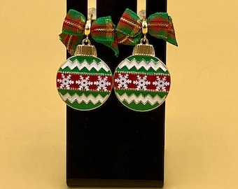 Christmas Ornament Earrings Colorful Enamel
