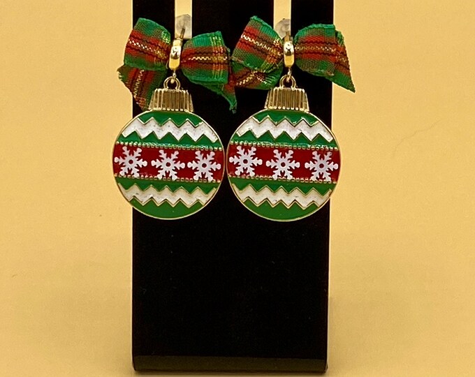 Christmas Ornament Earrings Colorful Enamel