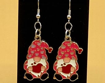 Valentine's Gnome Earrings Stainless Hook