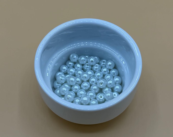 50 Glass pearl 8mm Variety of Colors 1mm hole