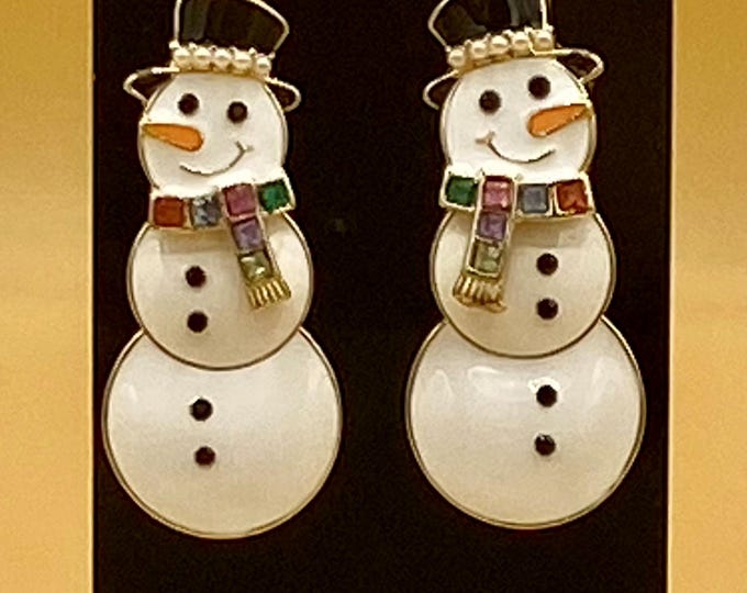 Snowman Christmas Post Style Earrings Winter Jewelry