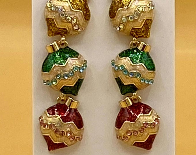 Christmas Ornament Earrings Stainless Steel Post