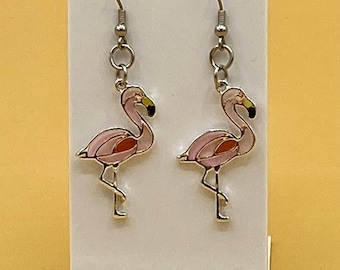 Stain Glass look Flamingo Earrings Stainless Hook