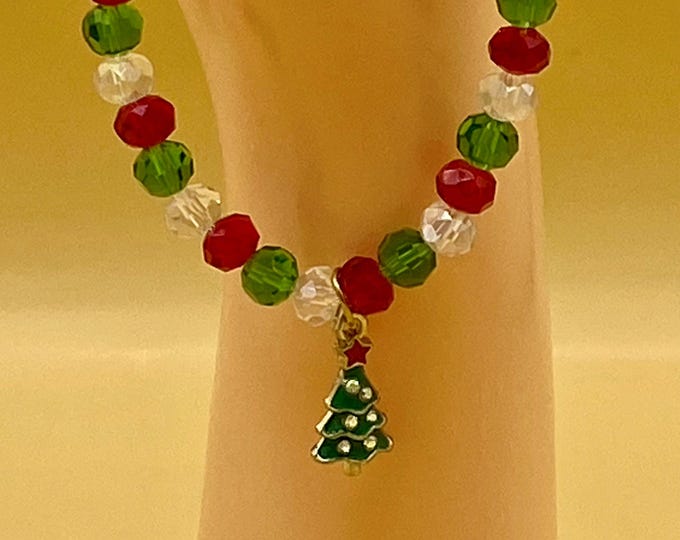 Crystal Christmas Tree Stretch Bracelet