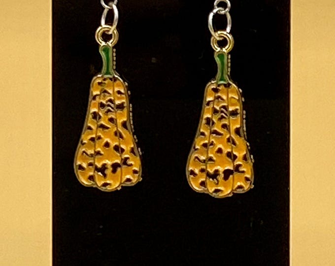Fall Autumn Squash Earrings Stainless Wire
