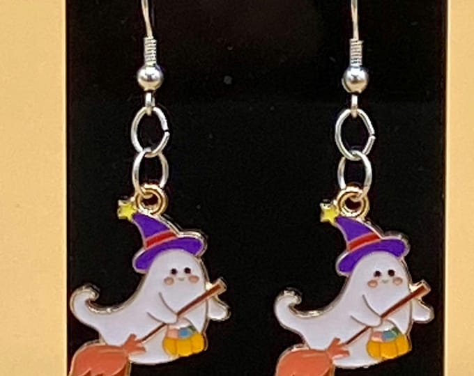 Halloween Ghost Witch Earrings Stainless Wire