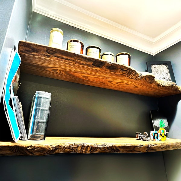 Rustic Raw Edge Shelf Etsy