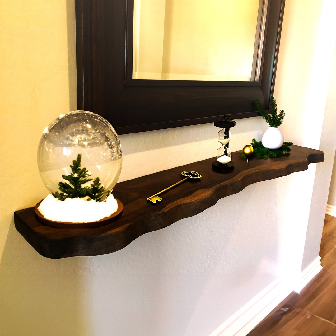 Raw Edge Wood Shelf Wooden Shelves for Wall Floating Live Etsy