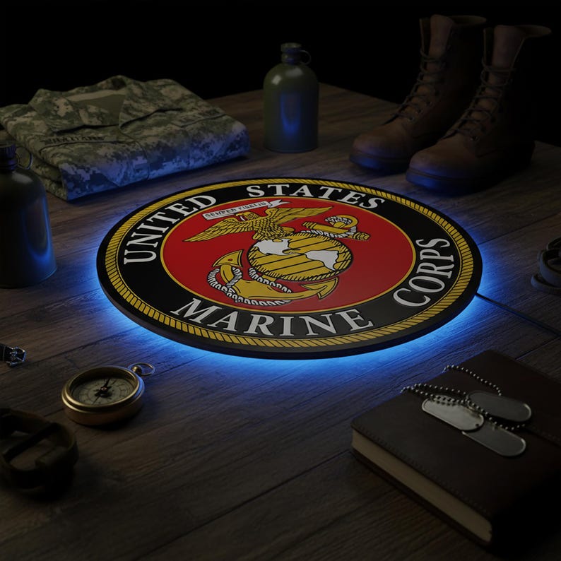 Neon Usmc USMC Led Sign, United States Marine Corps Wall Light, Marine Corps ...