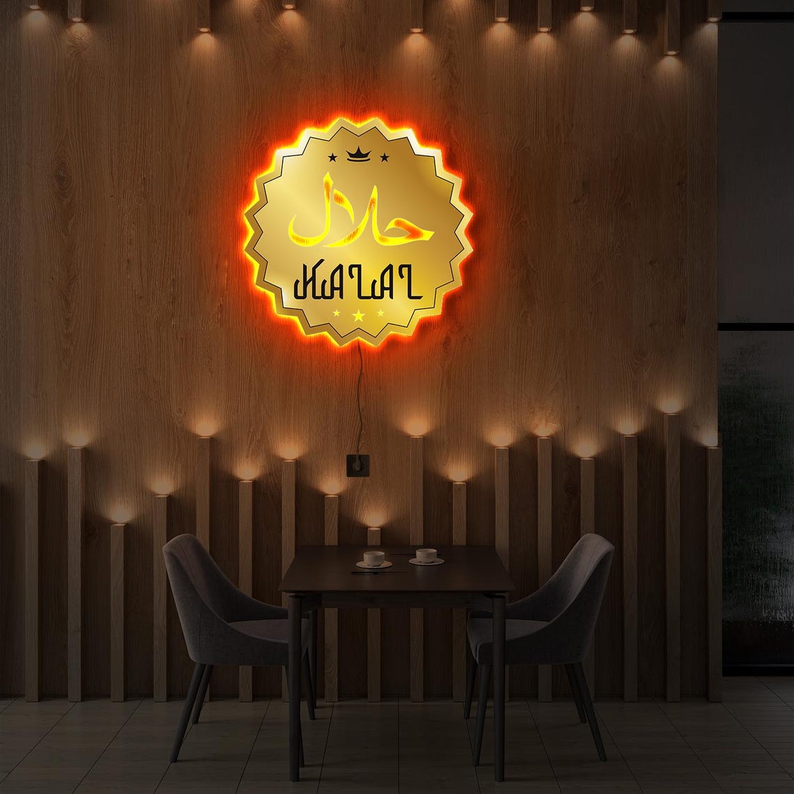 Halal Neon Sign, Halal Led Sign, Food Light up Sign, Islam Neon Sign ...