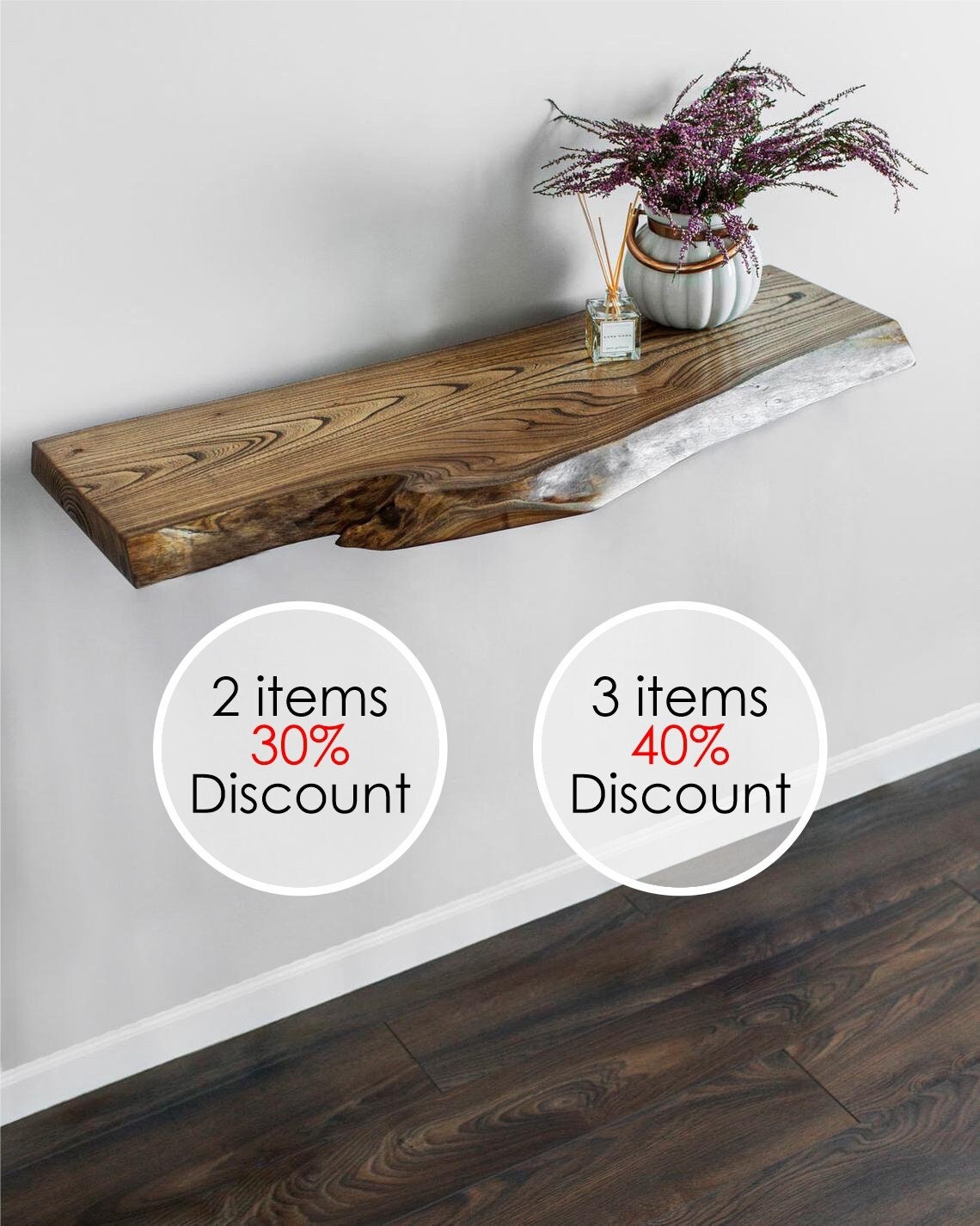 Floating Shelf Woodrustic Live Edge Floating Shelfnatural Etsy Canada