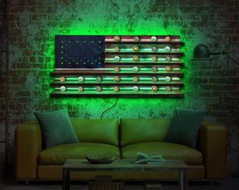 American flag coin display led,Military coin display wall mount,Coin display shelf light,Challenge coin holder,Challenge coin display rack