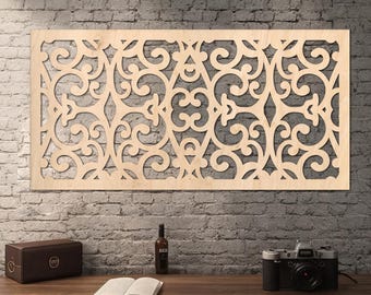 Marokkanische Holzwandkunst, marokkanische Holzplatte, arabische Wanddekoration, Holzdekorplatte, marokkanische Gitterplatte, islamische Holzwandkunst groß