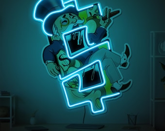 Monopoly man neon sign, Dollar neon sign, Money neon sign, Monopoly pop art, Monopoly neon artwork, Monopoly wall decor, Monopoly gift