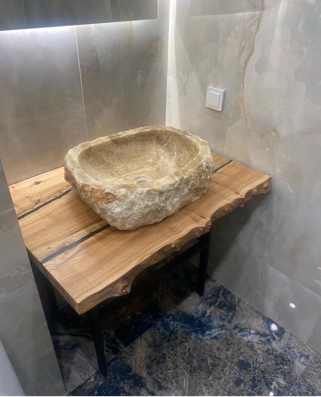 Vanity Slab, Vanity Live Edge Slab, Was Basin Top Wood, Oak Solid Wood