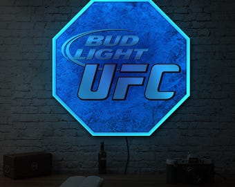 Ufc led sign, Ufc neon sign, Neon bar sign, Sports bar light up sign, Pub led sign, Man cave led sign, Ufc wall decor, Ufc lover gift