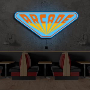Arcade led sign,Arcade neon sign,Arcade wall art light,Retro arcade neon sign,Game room light sign,Arcade wall decor,Retro video game decor