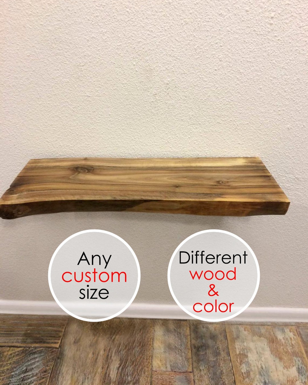 Floating Wood Shelf Live Edge,wood Shelf Floating,rustic Shelves for Living Room,custom Floating