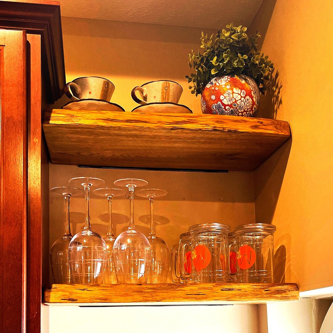 Rustic Wood Shelf Custom Size Shelves on Wall for Decor Etsy