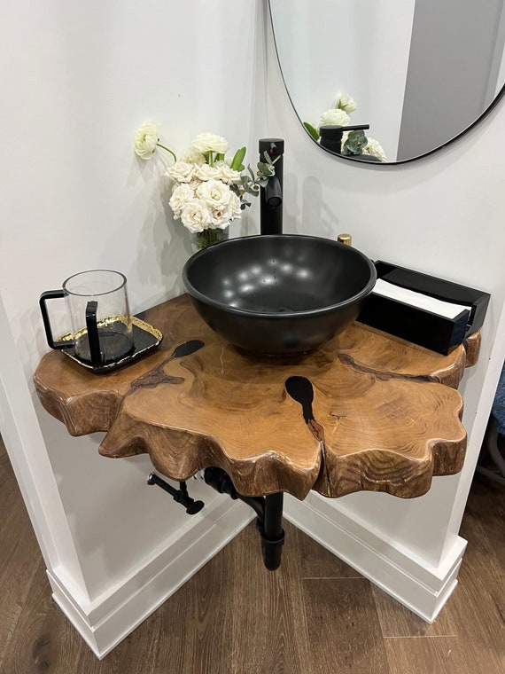 Floating sale corner vanity