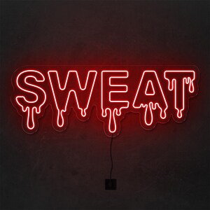 Letrero de neón de sudor, letrero de neón de gimnasio en casa, letrero de neón de entrenamiento, letrero de neón de fitness, letrero de neón de deporte, letrero LED de gimnasio, letrero de neón que gotea, decoración de pared de gimnasio