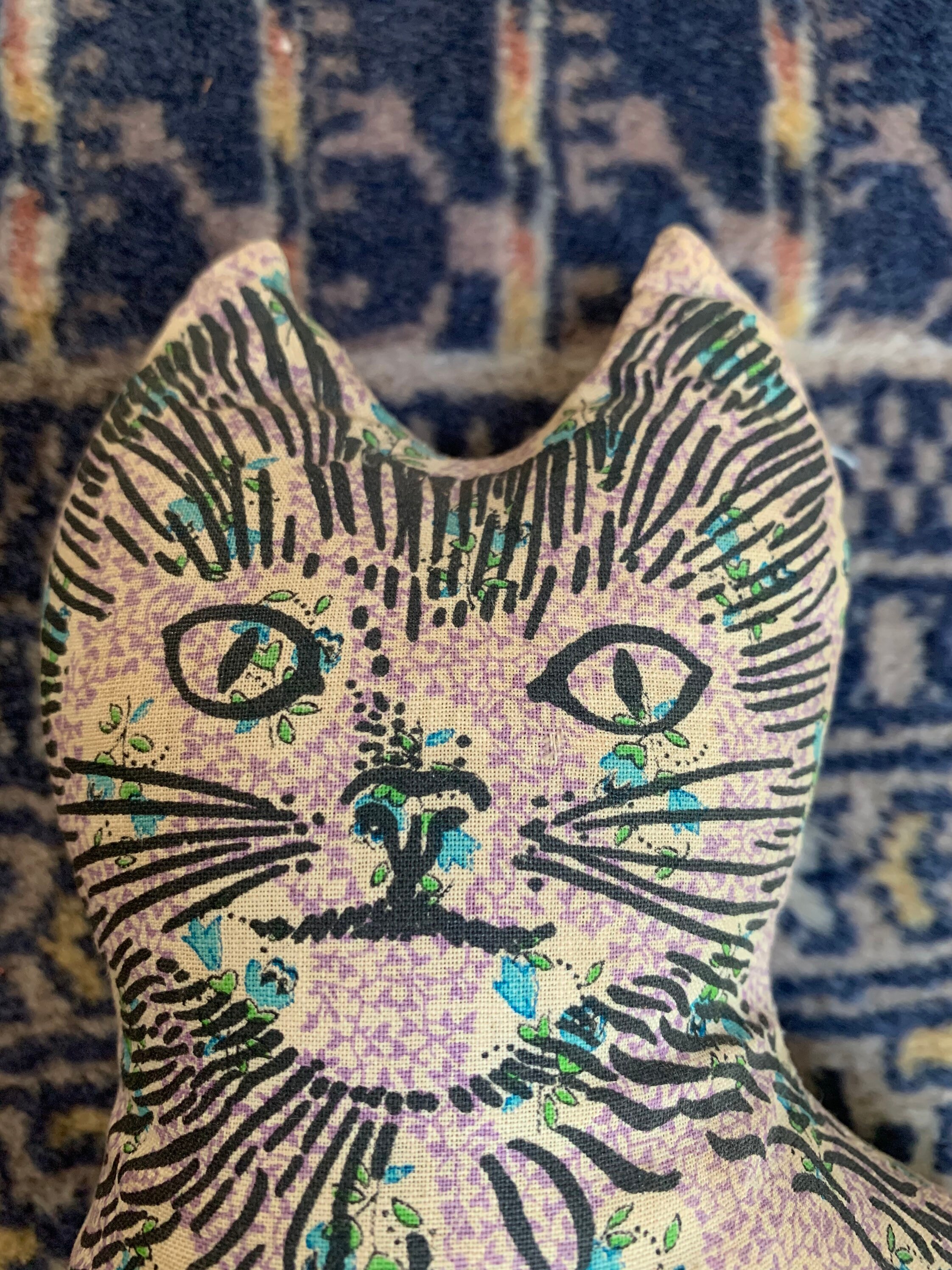 Vintage fabric cat doorstop Etsy