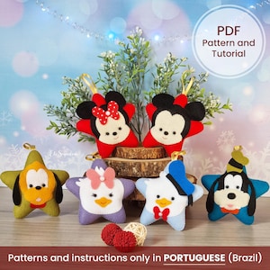 Schnittmuster & Anleitung DIY PDF Micky Freunde | Weihnachtsstern | Weihnachtsschmuck Muster | Handgenähtes Muster | Filz Weihnachtsanhänger