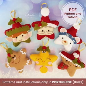 Classics Christmas Star Pattern | Pattern & Tutorial Diy PDF | Christmas Ornaments Pattern | Handsew Pattern | Felt Christmas Ornaments