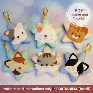 Pattern & Tutorial Diy PDF Kittens | Classics Christmas Star Pattern | Christmas Ornaments Pattern | Handsew Pattern | Sewing Pattern