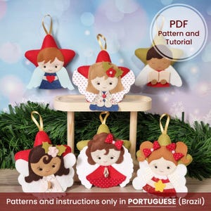 Pattern & Tutorial Diy PDF Little Angels | Christmas Star | Christmas Ornaments Pattern | Handsew Pattern | Felt Christmas Ornaments