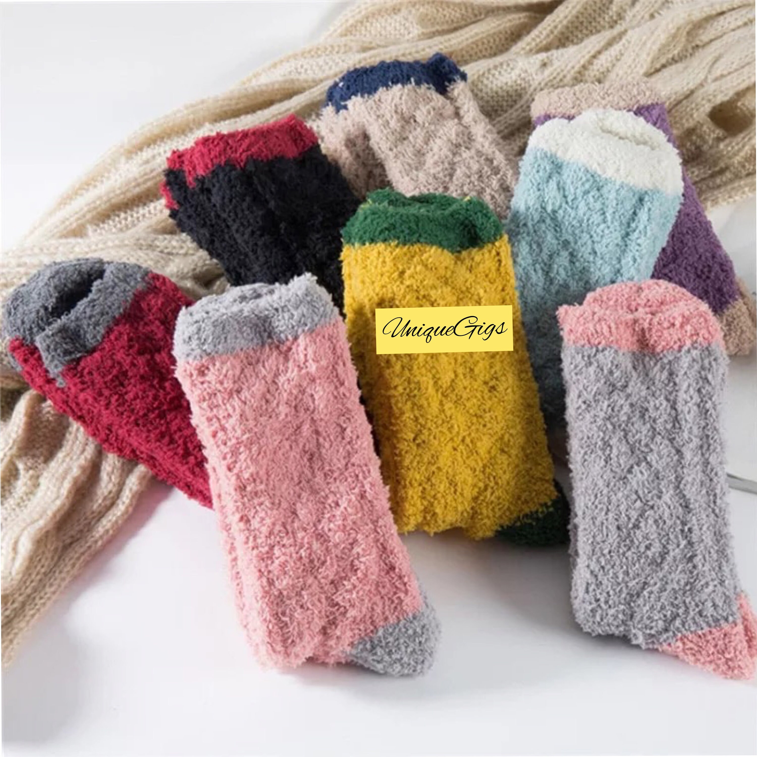 Yamobi 5 Paar Frauen Fuzzy Socken Mit Schleifen - Flauschige Wintersocken Aus Korallenfleece