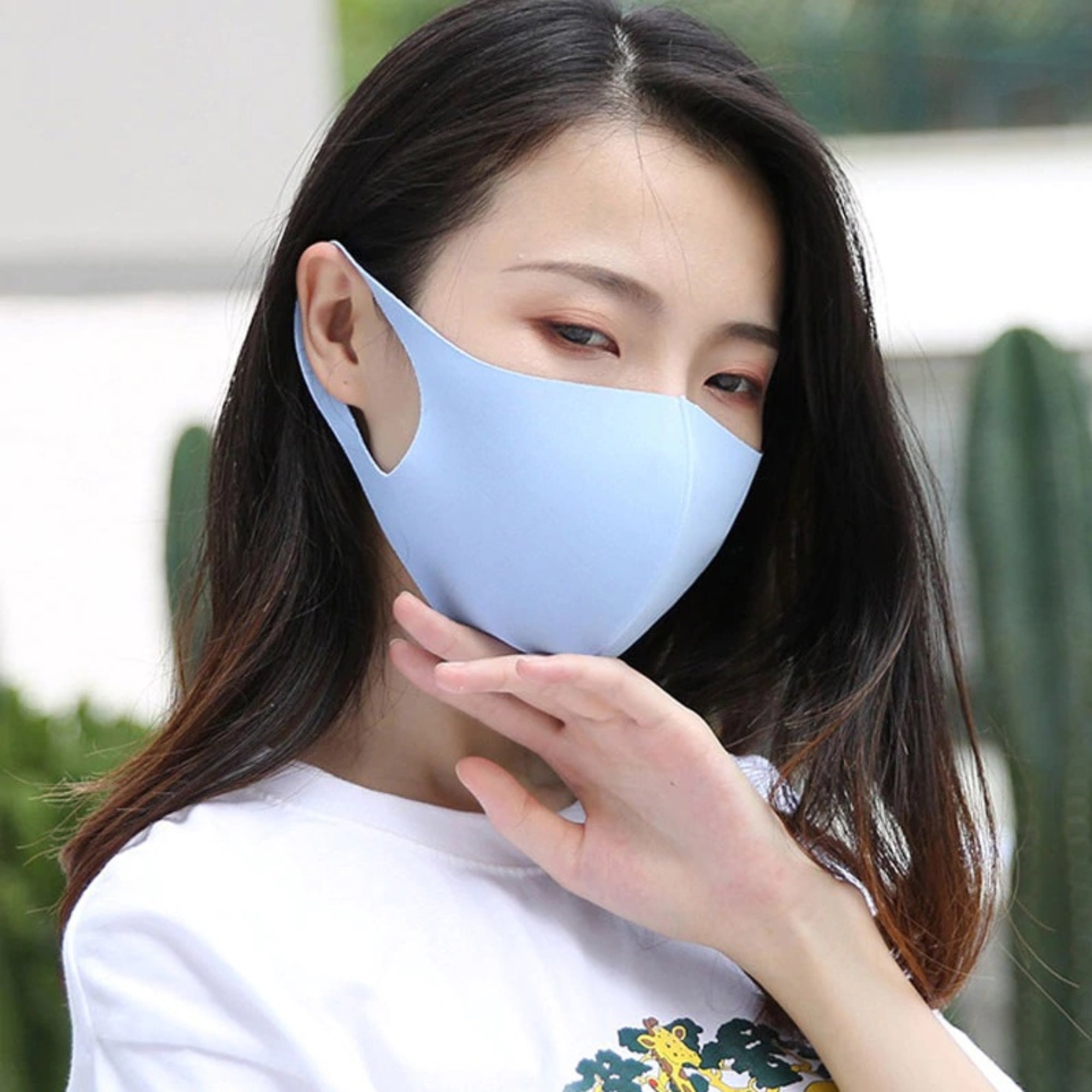 Facemask Fashion Ice Silk Cotton Blue, Mouth Nose Mask