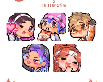 P2U Full Set Overwatch x Le Sserafim Emotes - Twitch, Discord, Youtube, Streaming