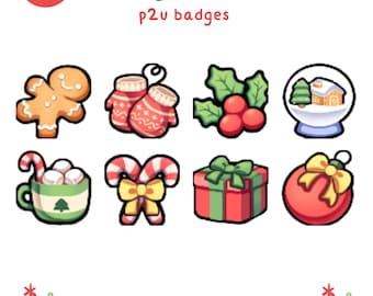 P2U Comfy Christmas Badges - Twitch, Discord, Youtube, Streaming