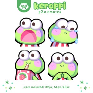 P2U FULL SET Cute Kero Frog Emotes - Twitch, Discord, Youtube, Streaming