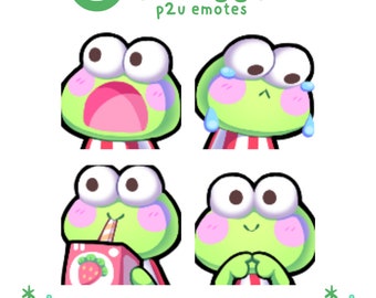 P2U FULL SET Cute Kero Frog Emotes - Twitch, Discord, Youtube, Streaming