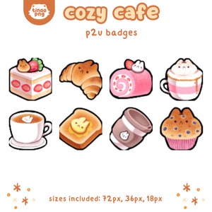 P2U Cozy Cafe Badges - Twitch, Discord, Youtube, Streaming